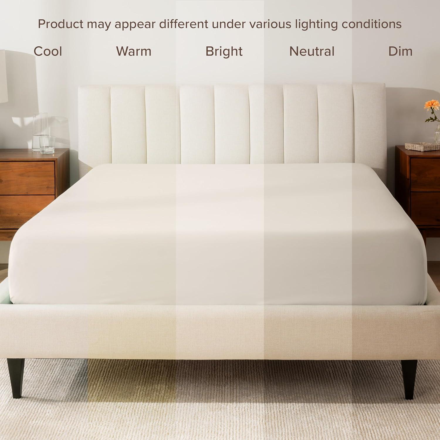 Bare Home 300 Thread Count Organic Cotton Percale Fitted Sheet