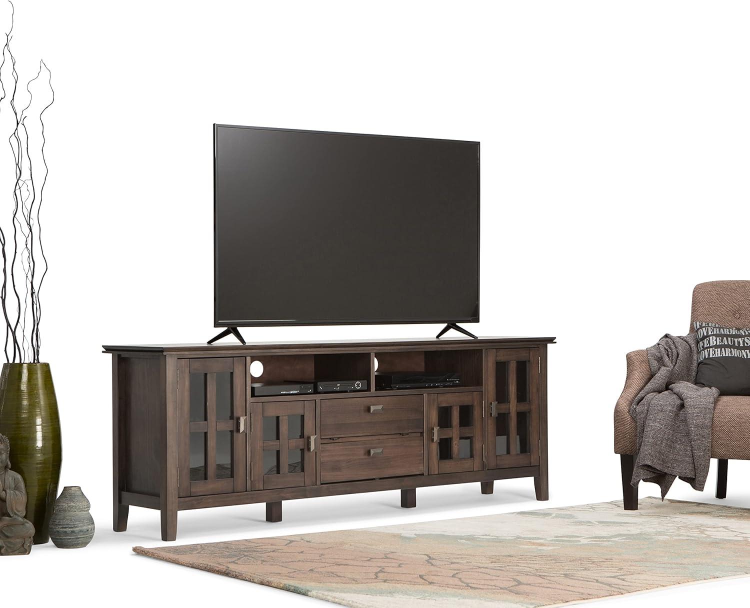 Simpli Home Artisan SOLID WOOD 72 inch TV Media Stand