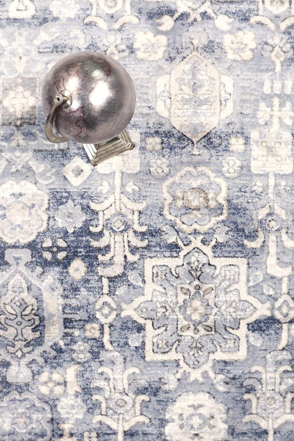 Pasargad Amadeus Power Loom Oriental Area Rug in Blue/Ivory
