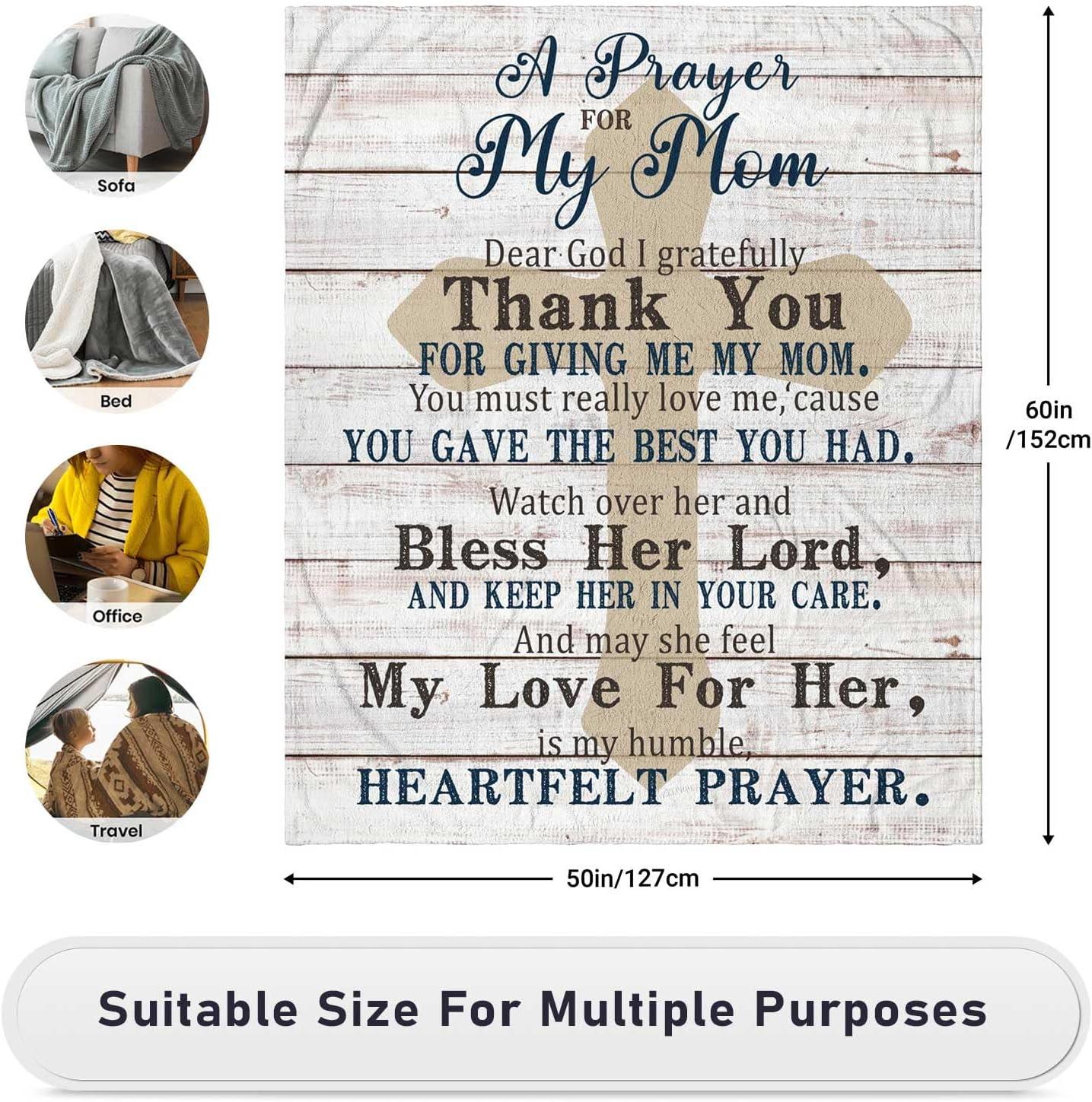 Heartfelt Prayer Lightweight Polyester Throw Blanket 60 x 50 inch