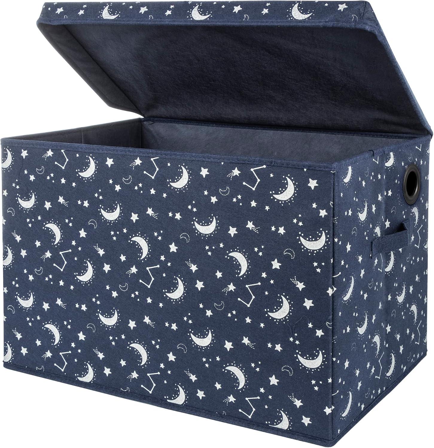 Sammy & Lou Kids' Felt Toy Chest, Toy Storage Box, Navy and White Constellation