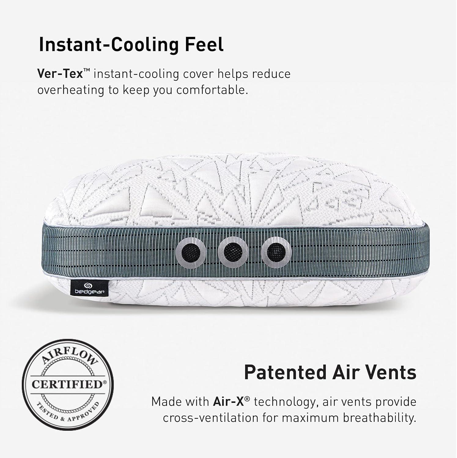 Bedgear Bedgear Storm Cuddle Curve Performance Cooling Pillow for Side Sleepers- Medium Firmness