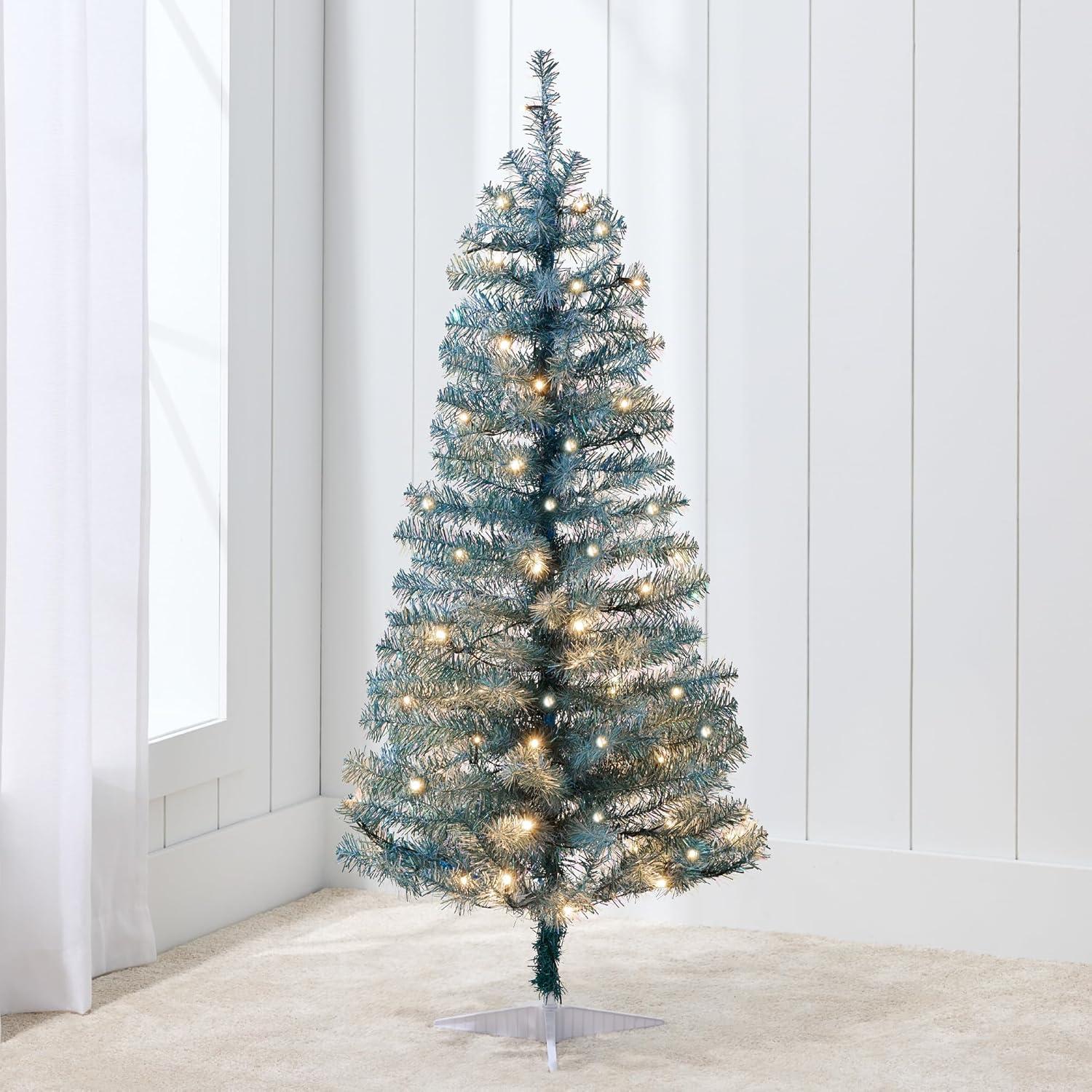 Best Choice Products Prelit Colored Christmas Tree, 4ft Artificial Tree Holiday Decor w/ LED Lights