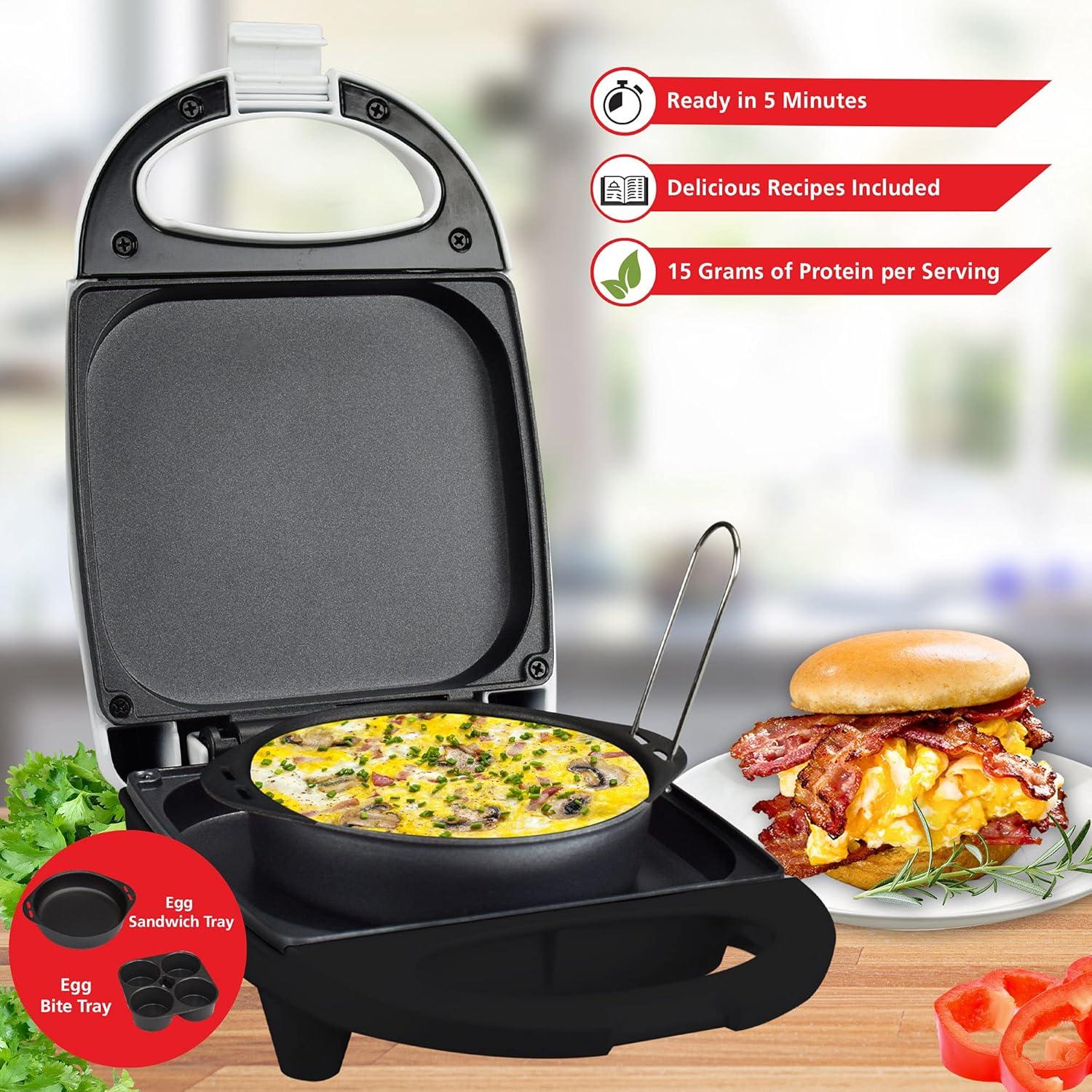 Brentwood TS-256W 530-Watt Mini Sous Vide-Style 8.5in. Length, 3.5in. Height Egg Bite Maker - White