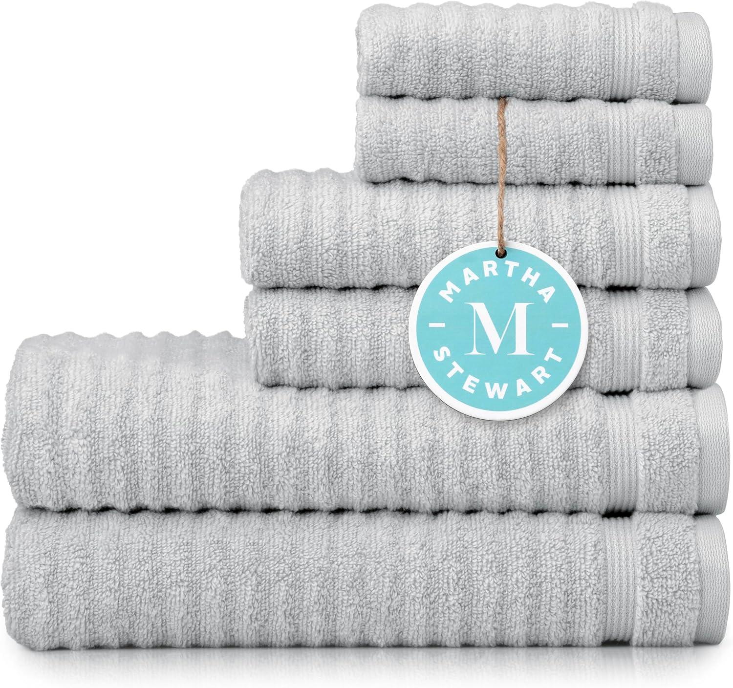 Gray 100% Cotton 6-Piece Bath Towel Set