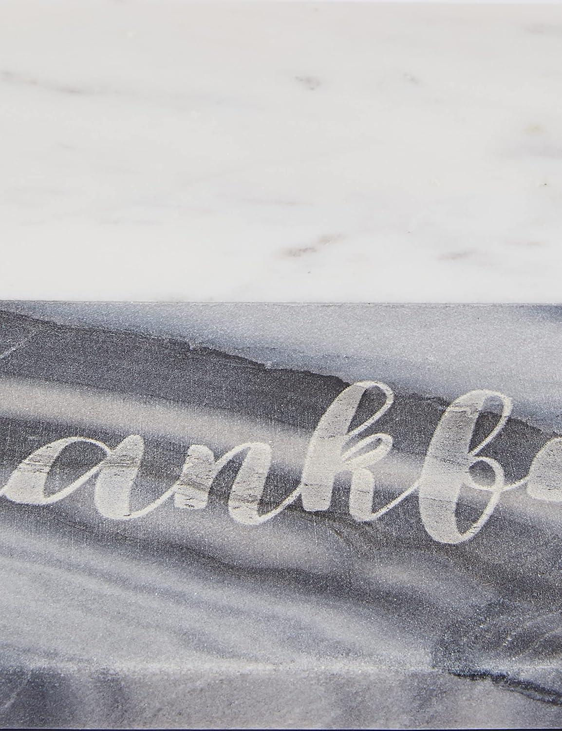 Thankful Gray and White Marble Rectangular Pastry Board