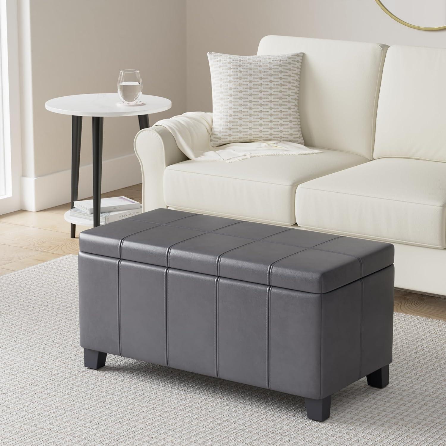 Simpli Home Dover Storage Ottoman Bench,Assembled