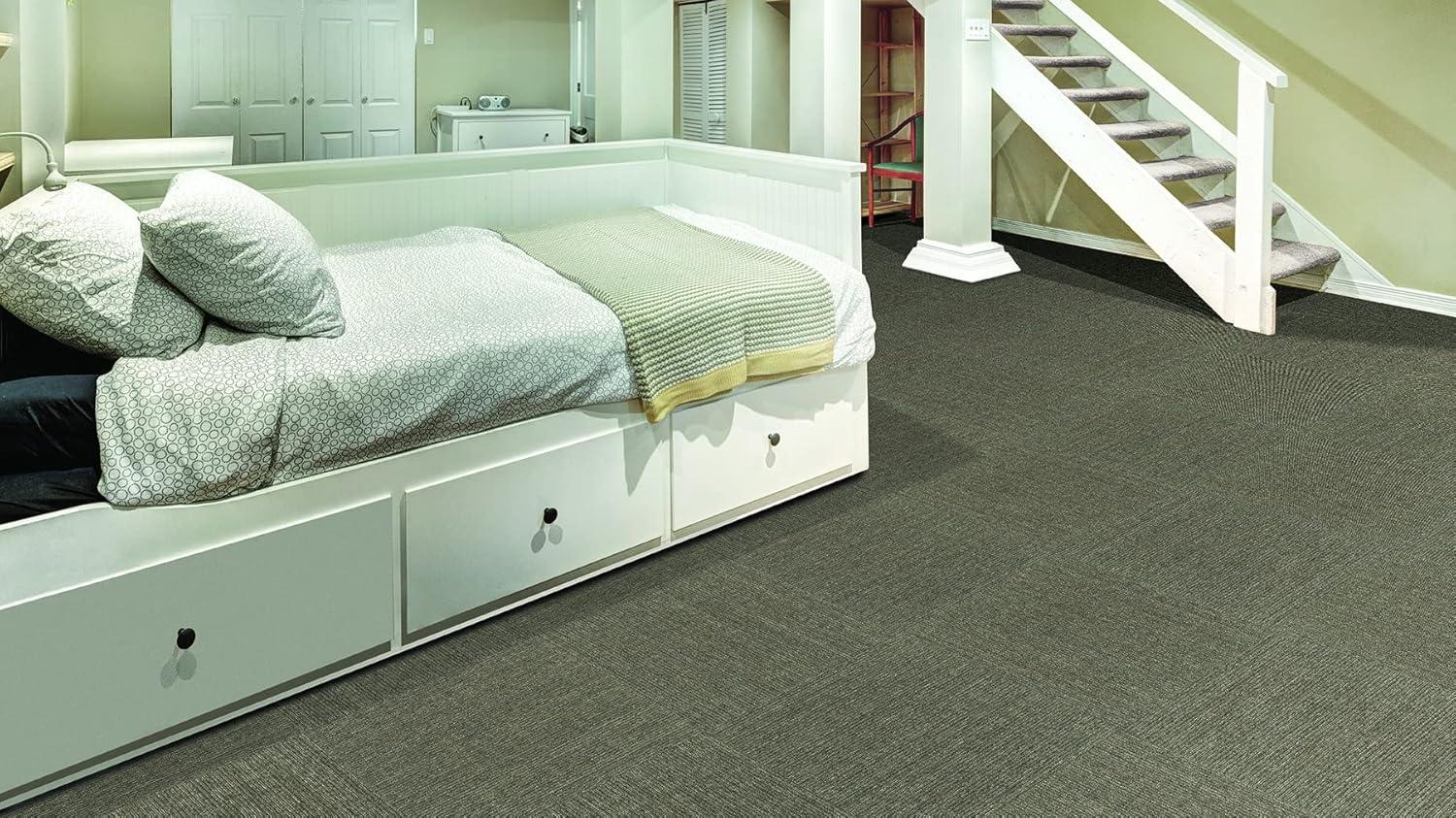 Mohawk Basics 24" x 24" Carpet Tile Sample with EnviroStrand™ PET Fiber in Neutral (1 piece)