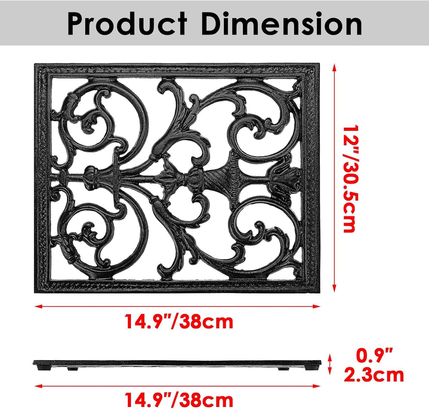 Stack man Extra Large Trivets For Hot Dishes,14.9 X 12 Inch Cast Iron Trivet With Rubber Feets,Heat Resistant Trivets For Hot Pots Pans,Metal Trivet For Kitchen Counter Dining Table Cooktop Stovetop