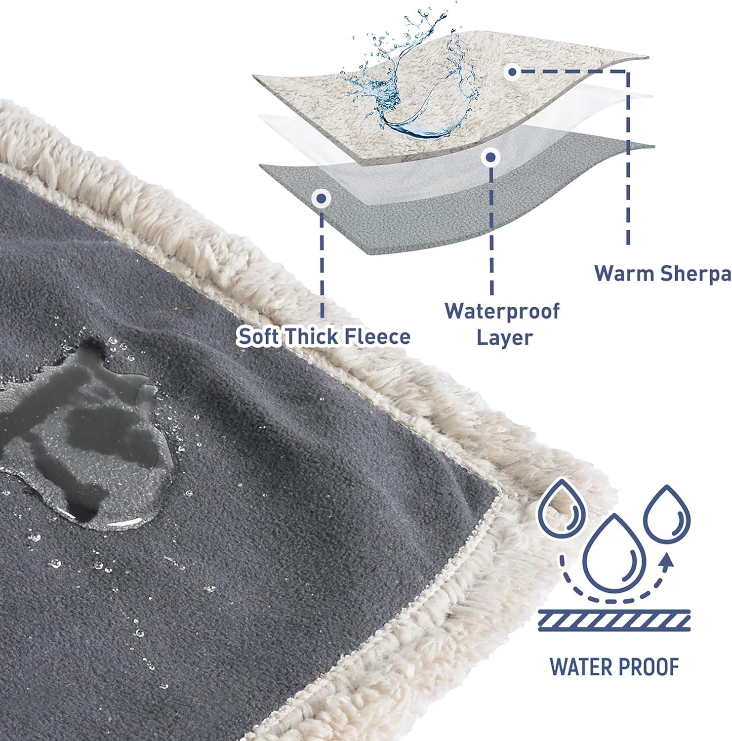 Kritter Planet Waterproof Dog Blanket, Reversible Cover for Couch or Bed, Furniture Protector for Animals