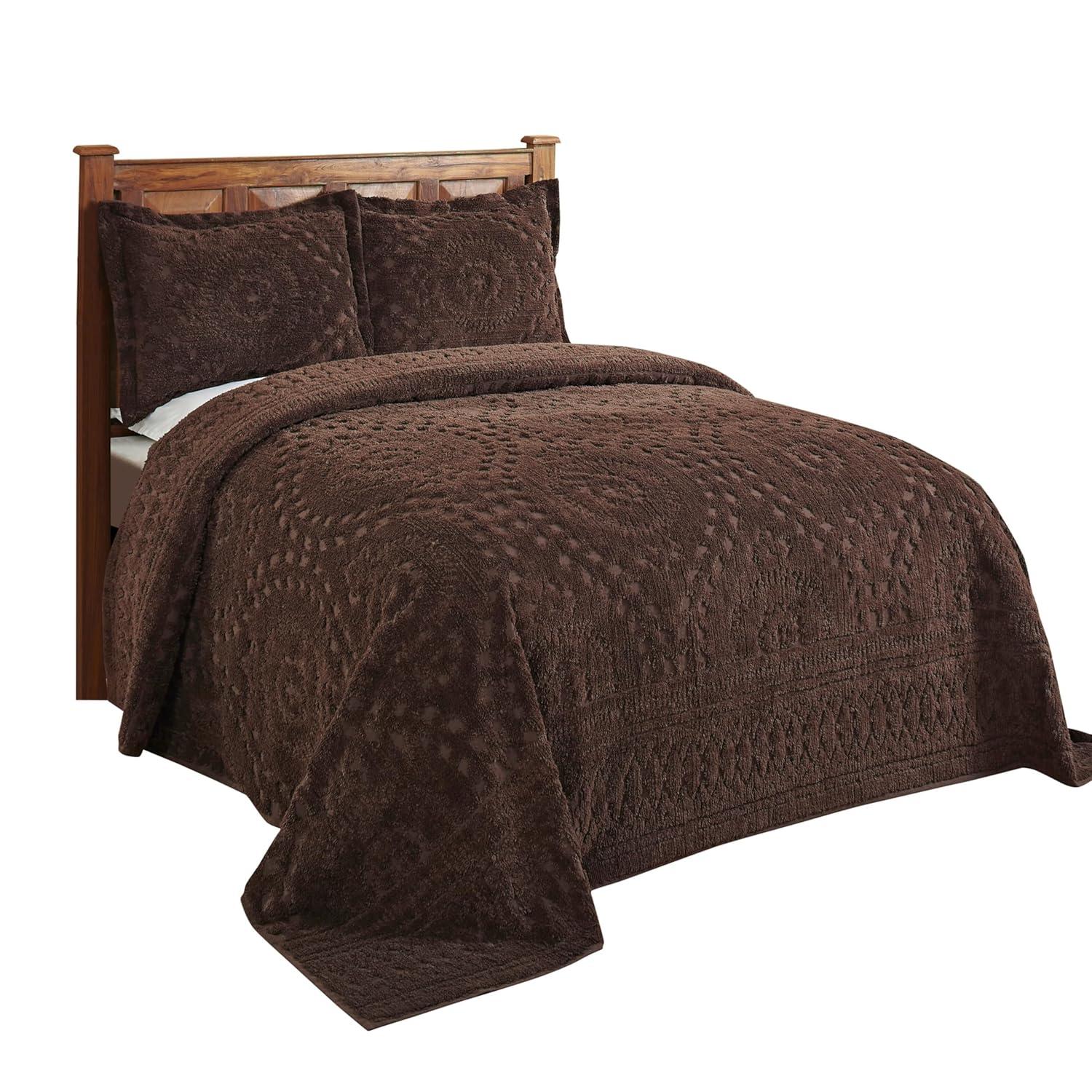 Better Trends Rio 100% Premium Cotton Chenille Tufted Bedspread, Soft & Luxurious Feel, Perfect for Gifting, All Seasons Machine Washable Coverlet
