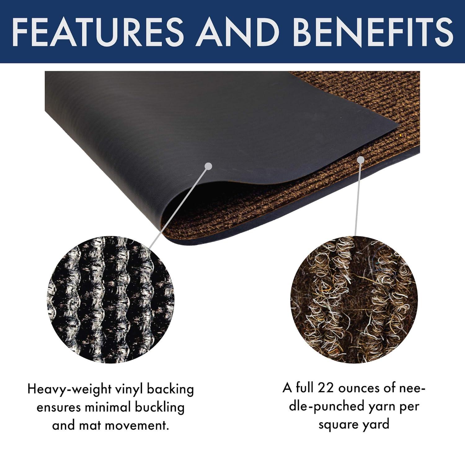 Heritage Rib 3'x10' Brown Polypropylene Entrance Mat