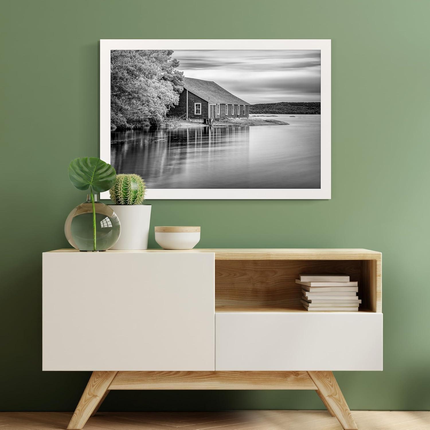 Gallery Solutions 20"x30" White Wood Wall Mount Poster with Hanging Frame - White