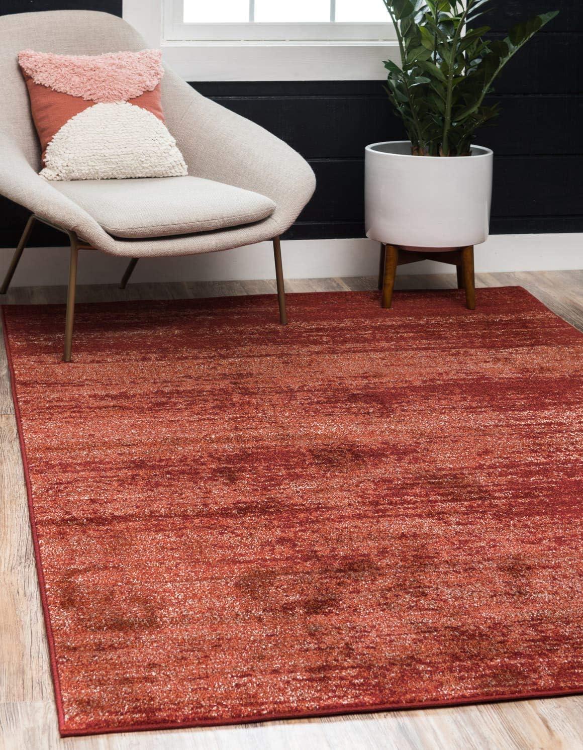 Unique Loom Del Mar Collection Area Rug - Lucille (5' 3" x 8' Rectangle Terracotta/Red)