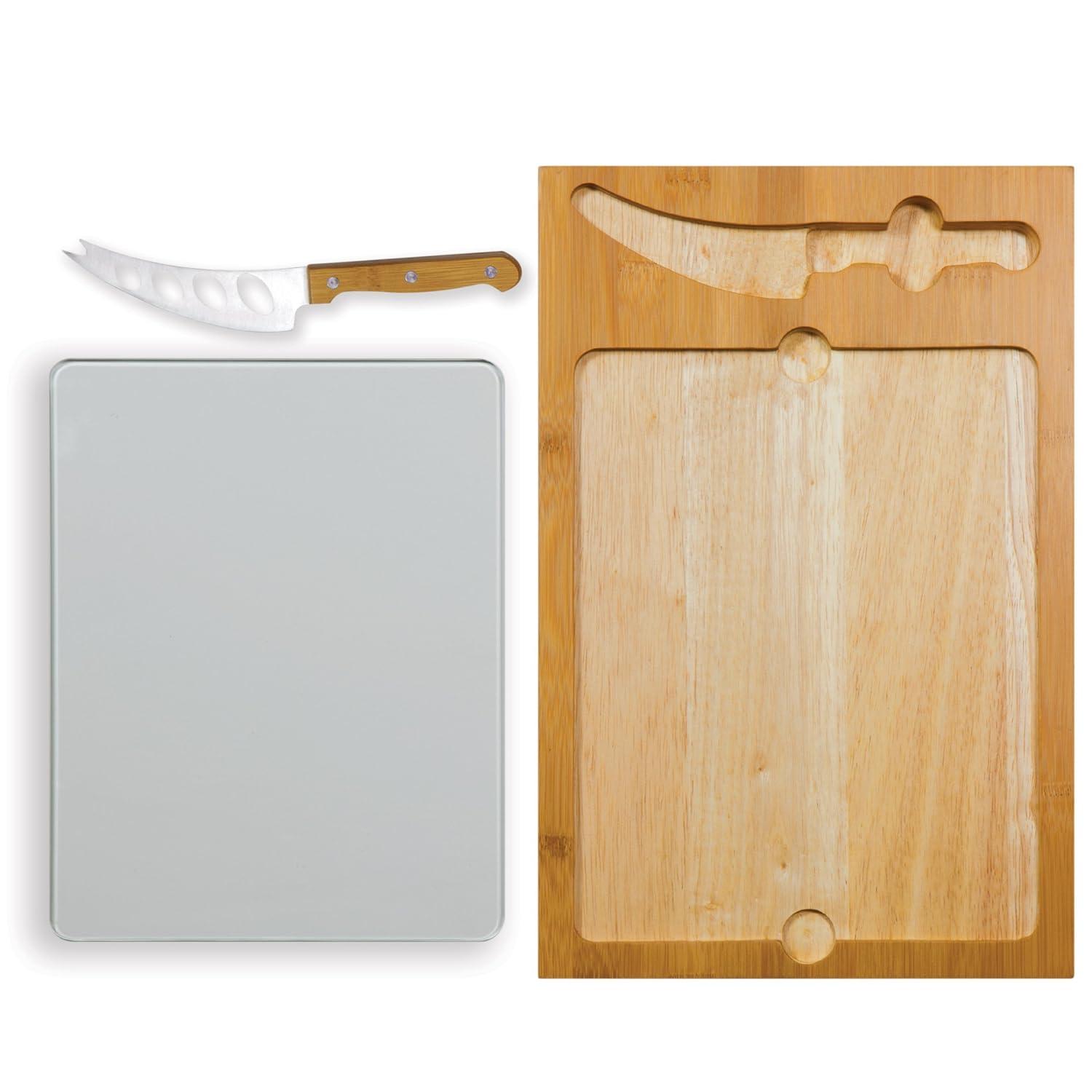 Icon Glass Top Cutting Board & Knife Set