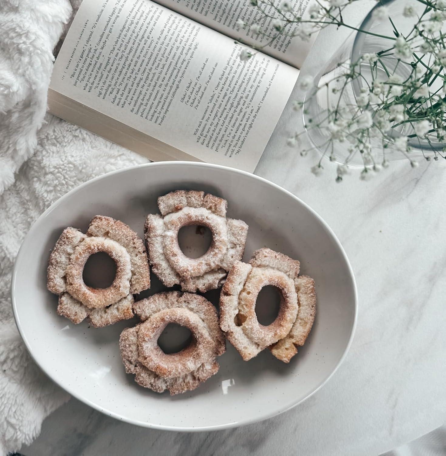 Farmhouse Oval Ceramic Serving Bowls Set of 2, Dishwasher Safe