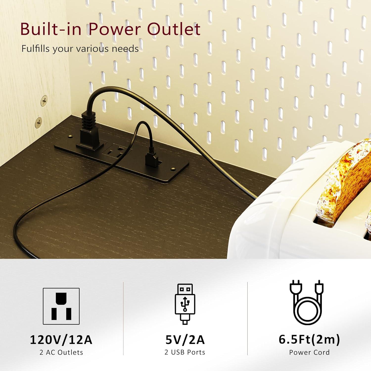 Merax 71" Pantry Bar Cabinet with Storage Rack, Kitchen Buffet Sideboard with Hutch, Sliding Door, Pegboard, Wine & Glasses Rack, 3 Drawers, Rustic Coffee Cabinet, White