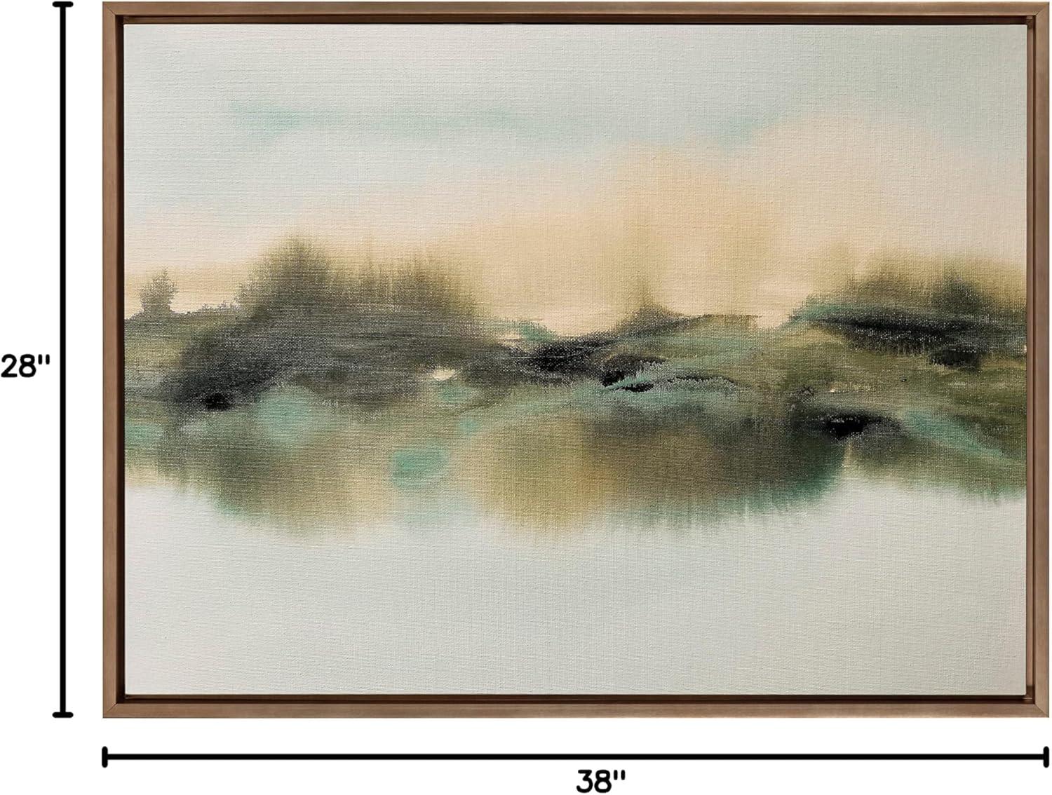 28" x 38" Sylvie Tranquil Meadows Framed Canvas by Amy Lighthall Gold - Kate & Laurel All Things Decor: Rustic Digital Art, Plastic Frame