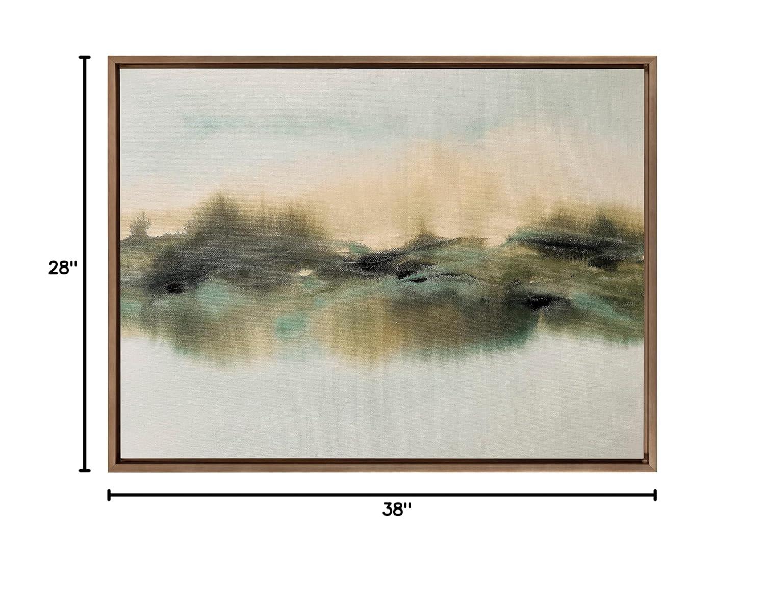 28" x 38" Sylvie Tranquil Meadows Framed Canvas by Amy Lighthall Gold - Kate & Laurel All Things Decor: Rustic Digital Art, Plastic Frame