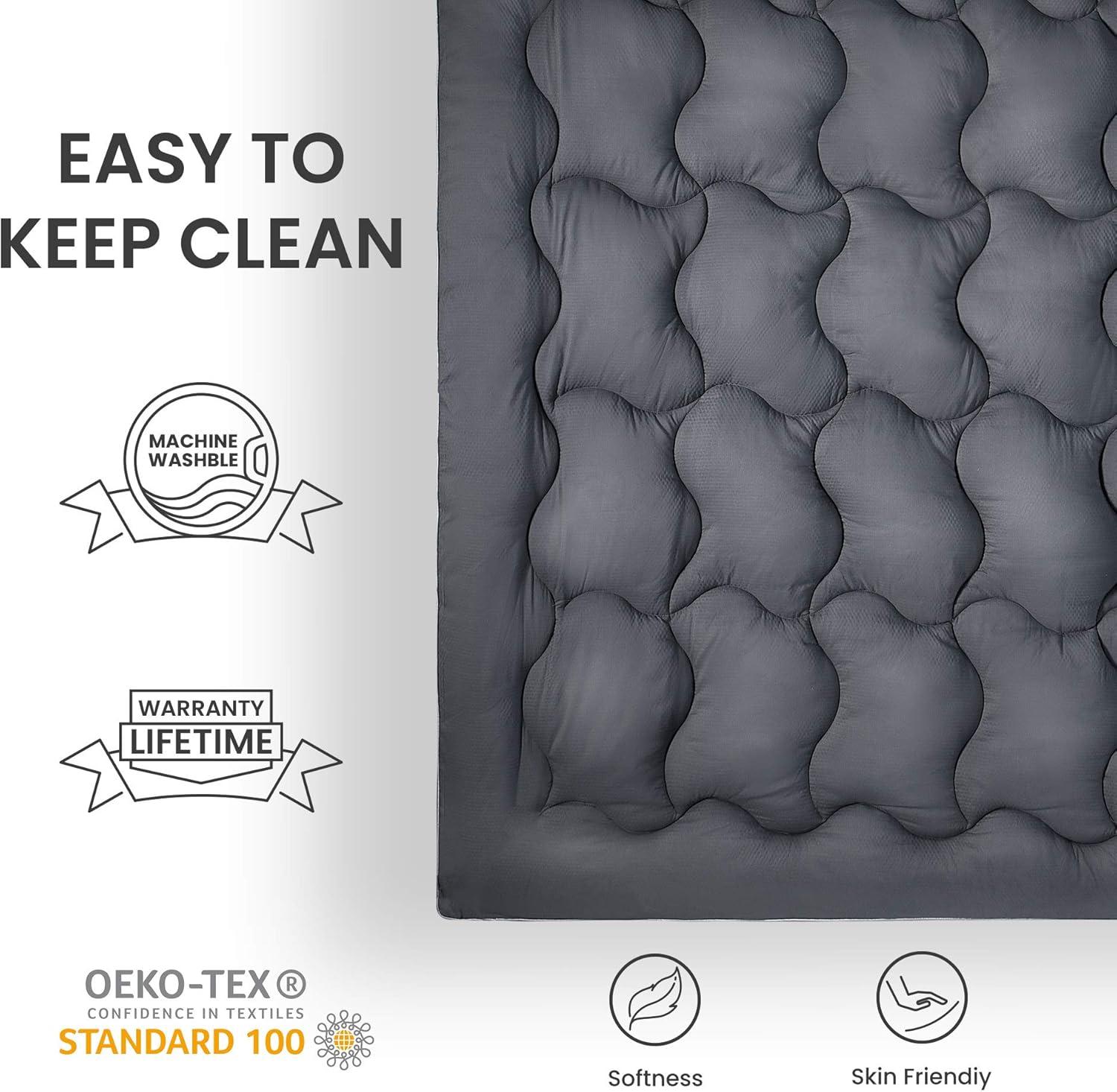 Sleep Zone Queen Mattress Topper Cooling Mattress Pad Cover Fluffy Down Alternative Bed Topper 8-21 Inch Deep Pocket, Queen