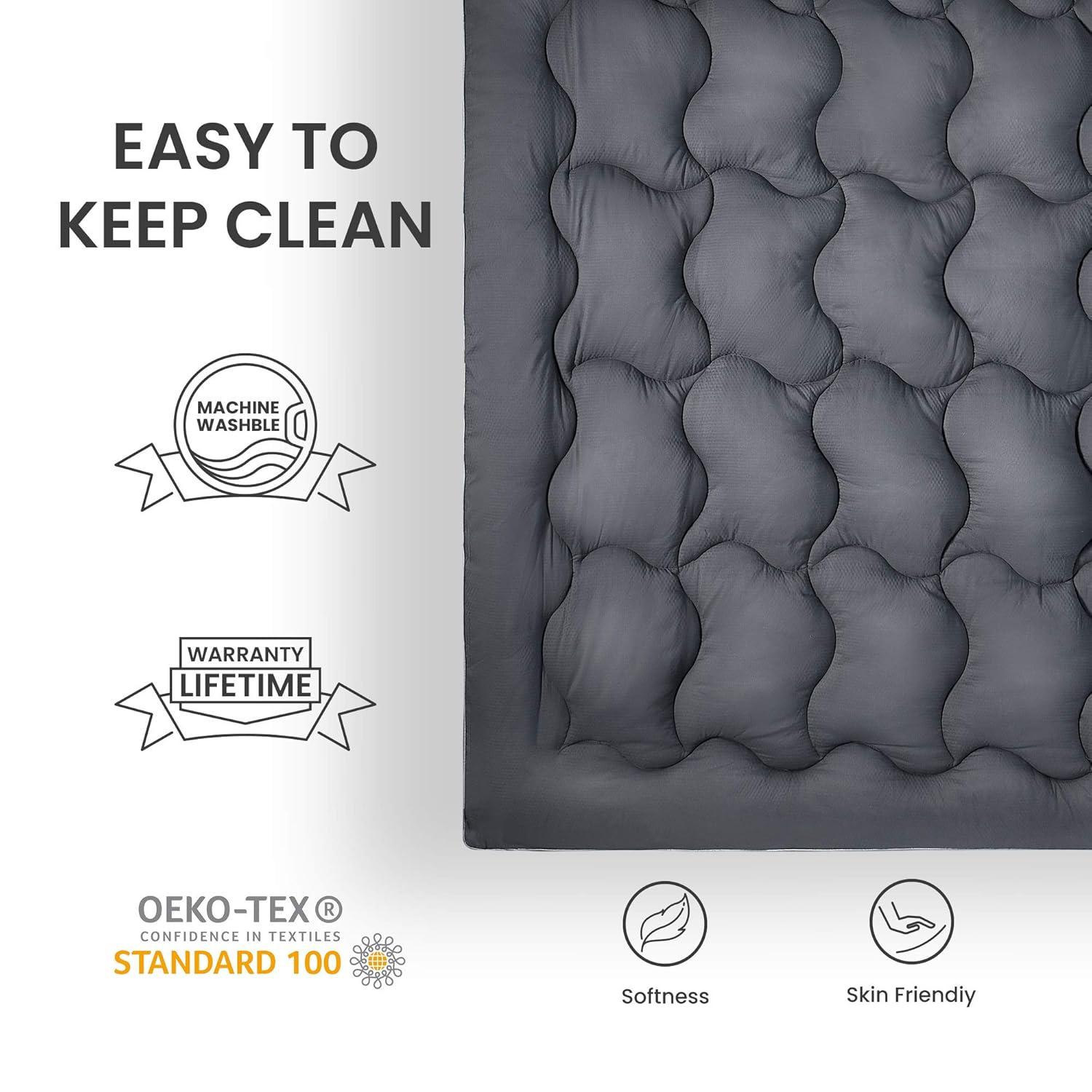 Sleep Zone Queen Mattress Topper Cooling Mattress Pad Cover Fluffy Down Alternative Bed Topper 8-21 Inch Deep Pocket, Queen