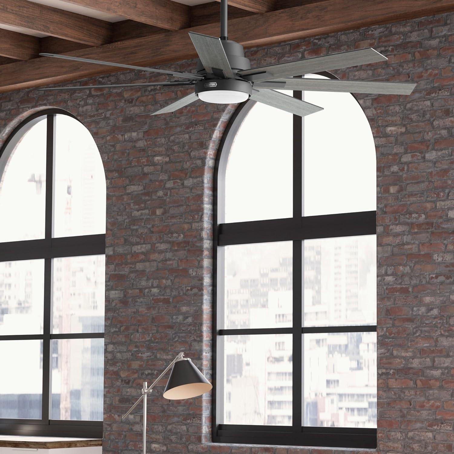 60" Phenomenon 7 - Blade Smart Standard Ceiling Fan with Wall Control and Light Kit Included