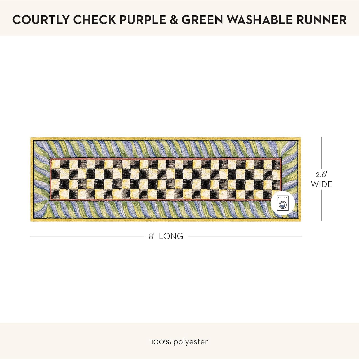 MacKenzie-Childs Courtly Check® Purple/Green Washable Rug
