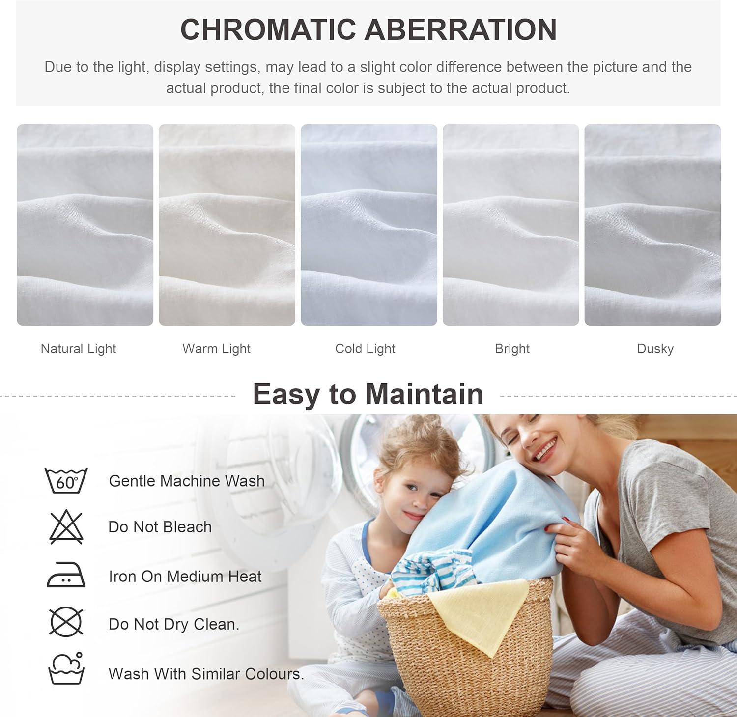 Simple&Opulence Belgian Linen Sheet Set Solid Color - 4 Pieces (1 Flat Sheet, 1 Fitted Sheet & 2 Pillowcases) Natural Flax Cotton Blend Soft Breathable Farmhouse Bedding - Full Size, White