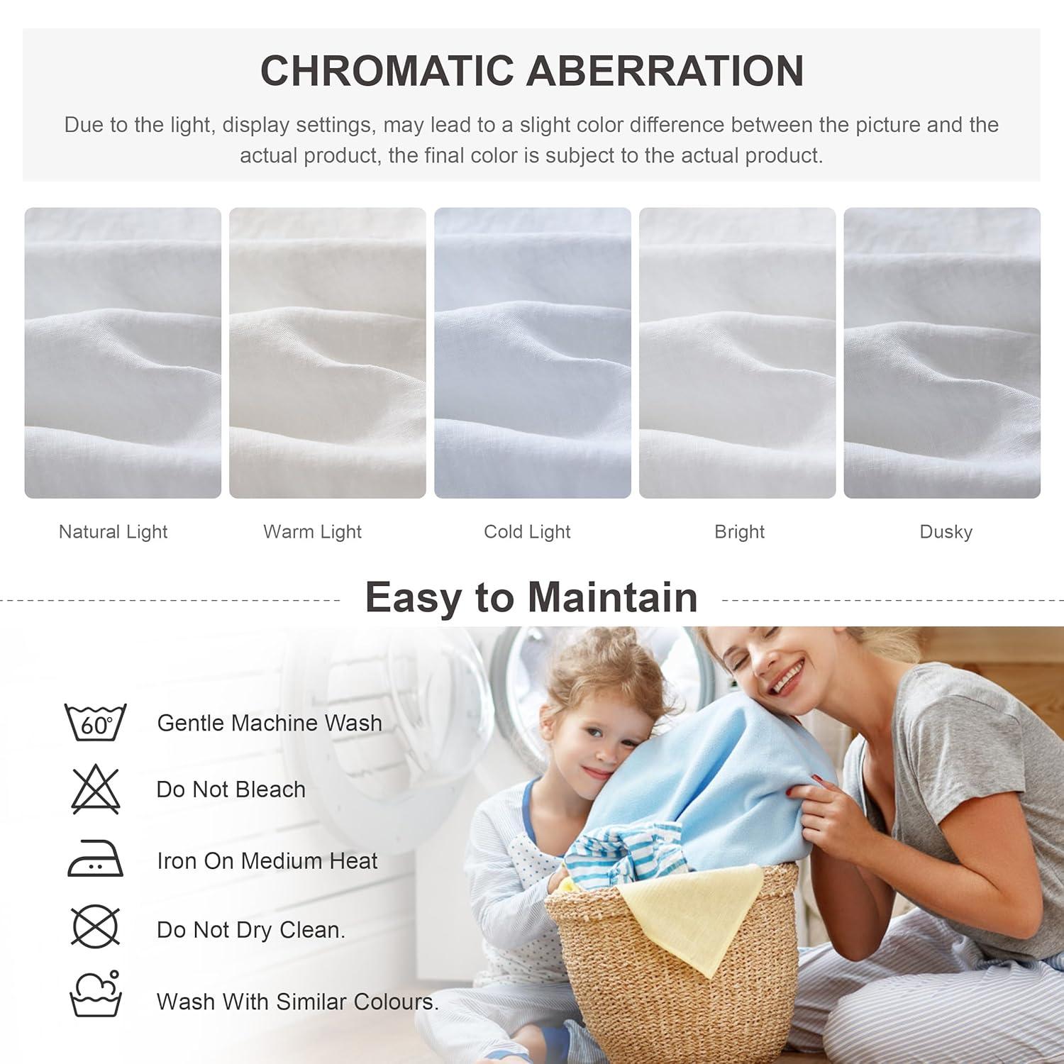 Simple&Opulence Belgian Linen Sheet Set Solid Color - 4 Pieces (1 Flat Sheet, 1 Fitted Sheet & 2 Pillowcases) Natural Flax Cotton Blend Soft Breathable Farmhouse Bedding - Full Size, White