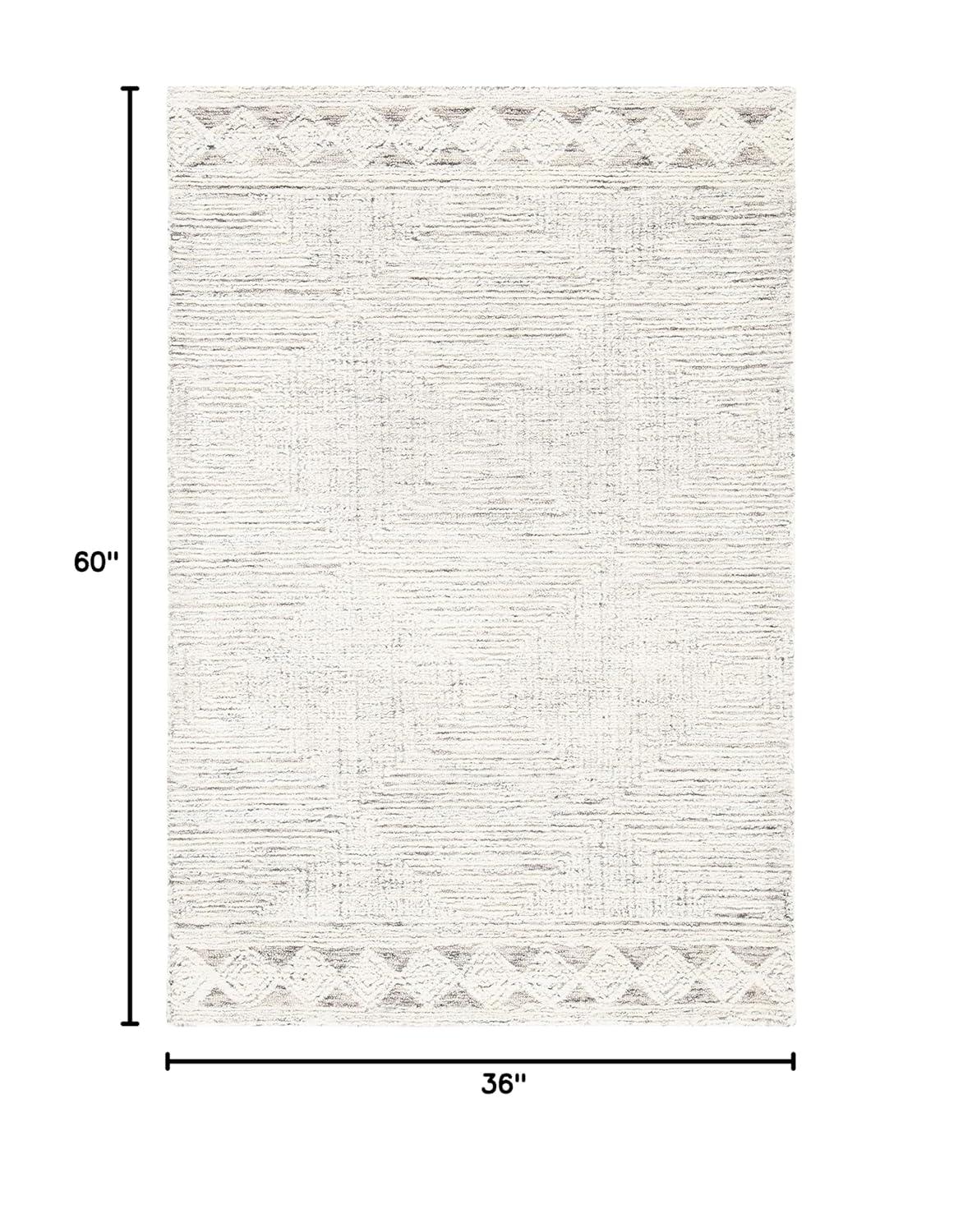 Abstract ABT349 Hand Tufted Area Rug - Ivory/Grey - 3'x5' - Safavieh .