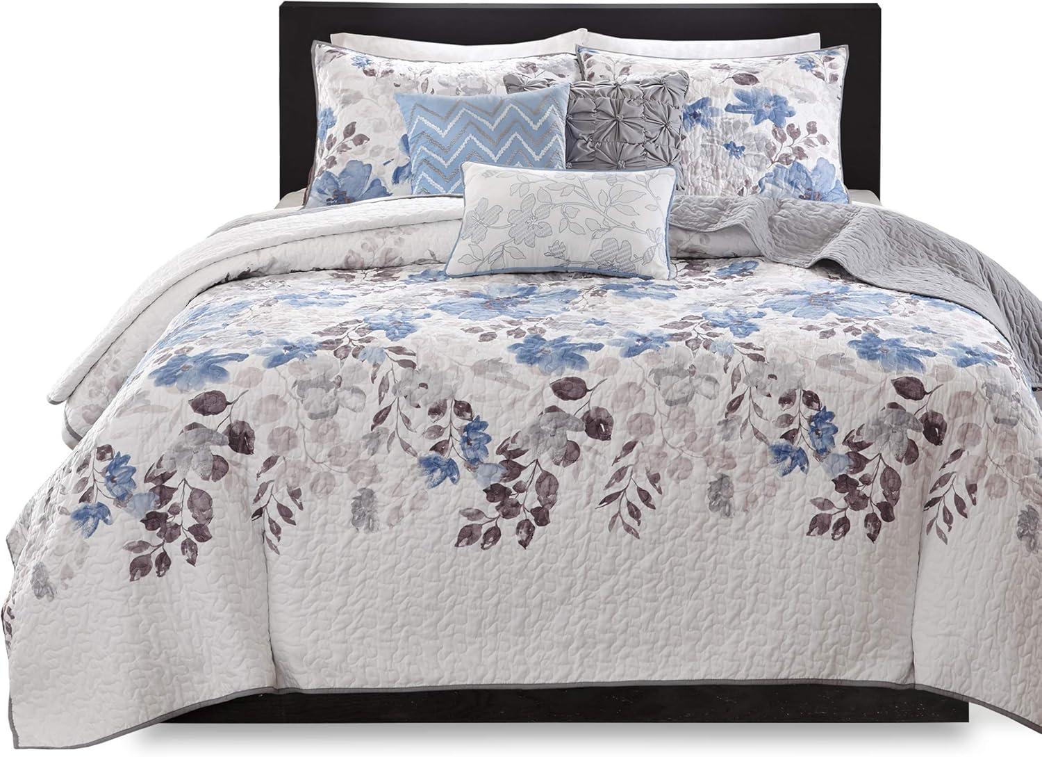 Floral 6 Piece Quilt Set with Throw Pillows