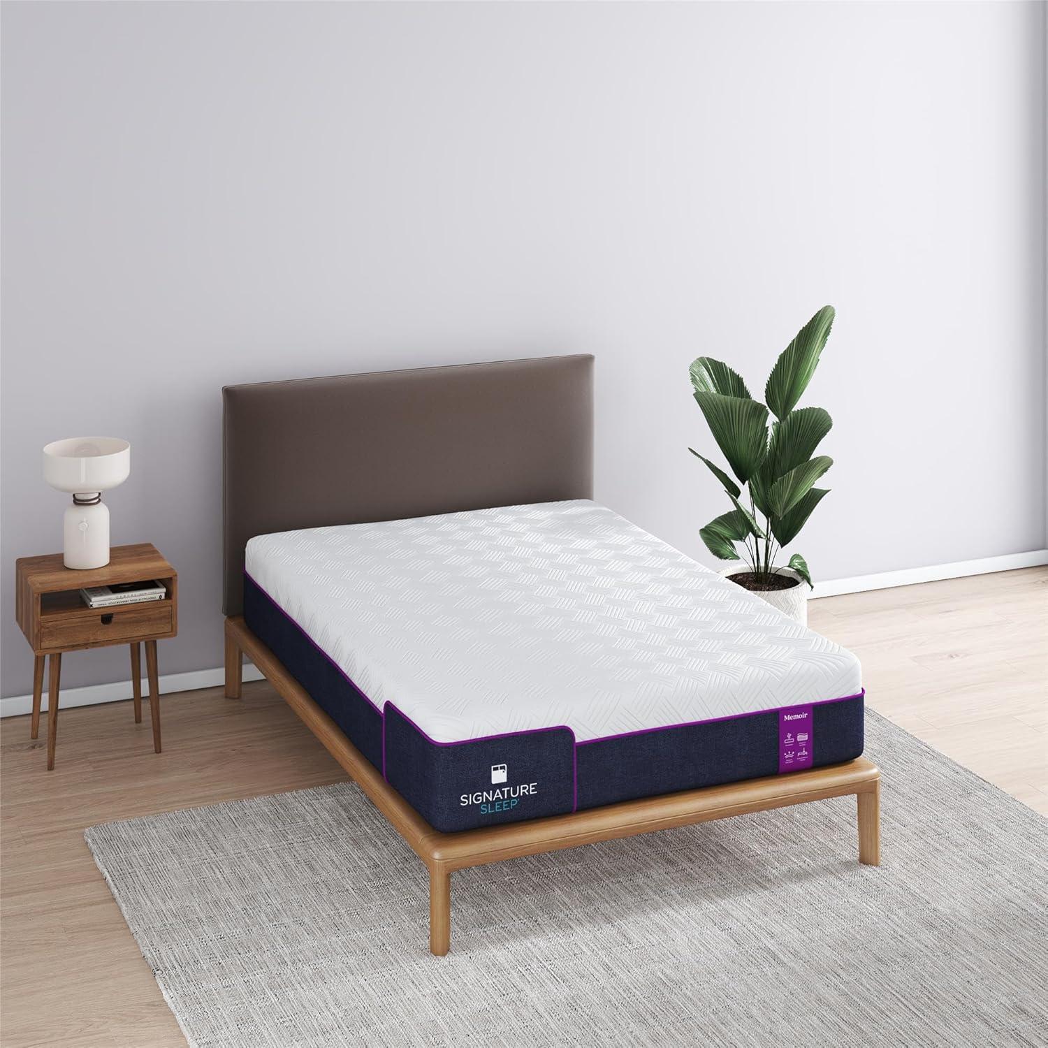 Signature Sleep Memoir 12" Memory Foam Mattress Full: Medium Firm, CertiPUR-US & OEKO-TEX Certified, 12" Thickness, Knit Cover