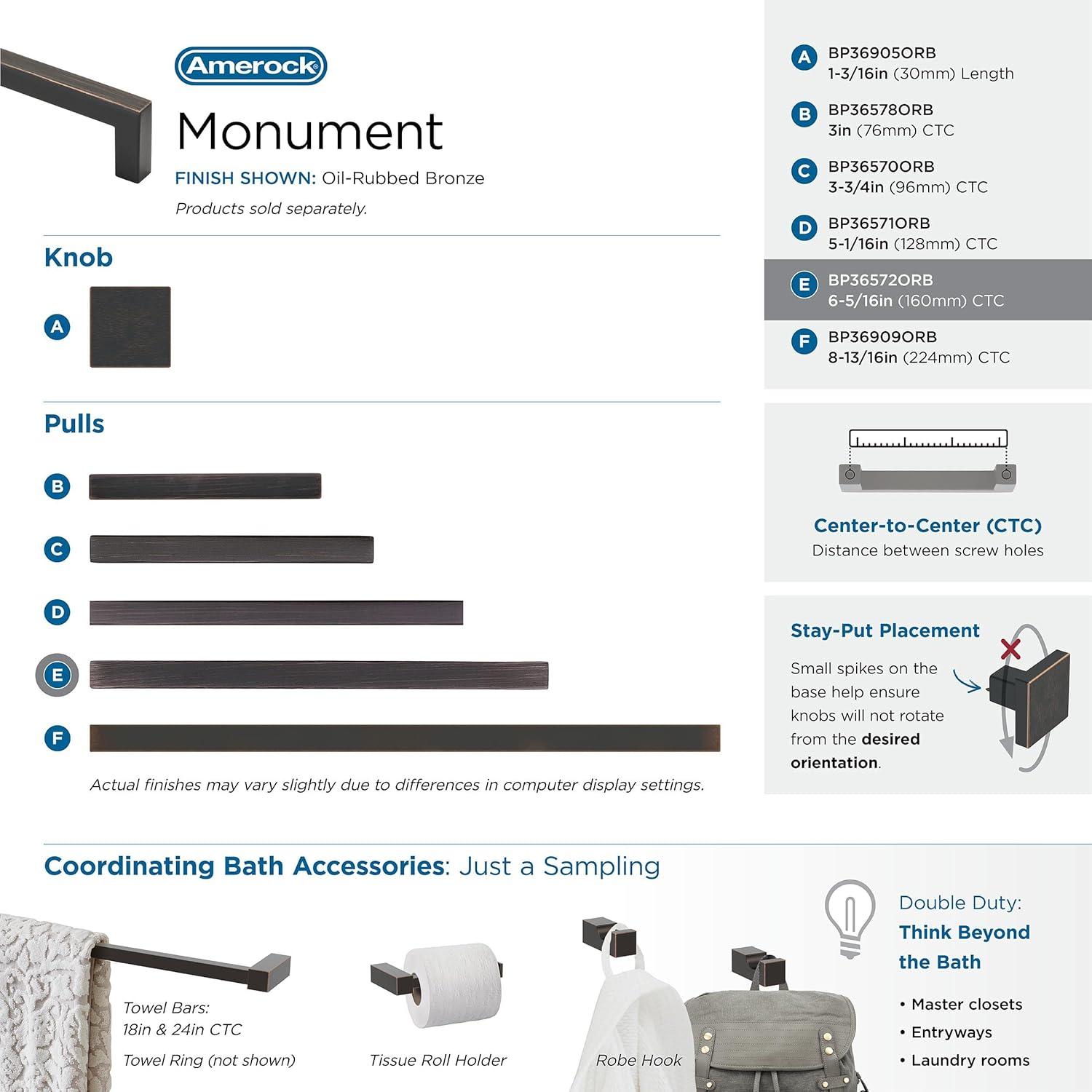 Amerock Monument 6-5/16 inch (160mm) Center-to-Center Oil-Rubbed Bronze Cabinet Pull