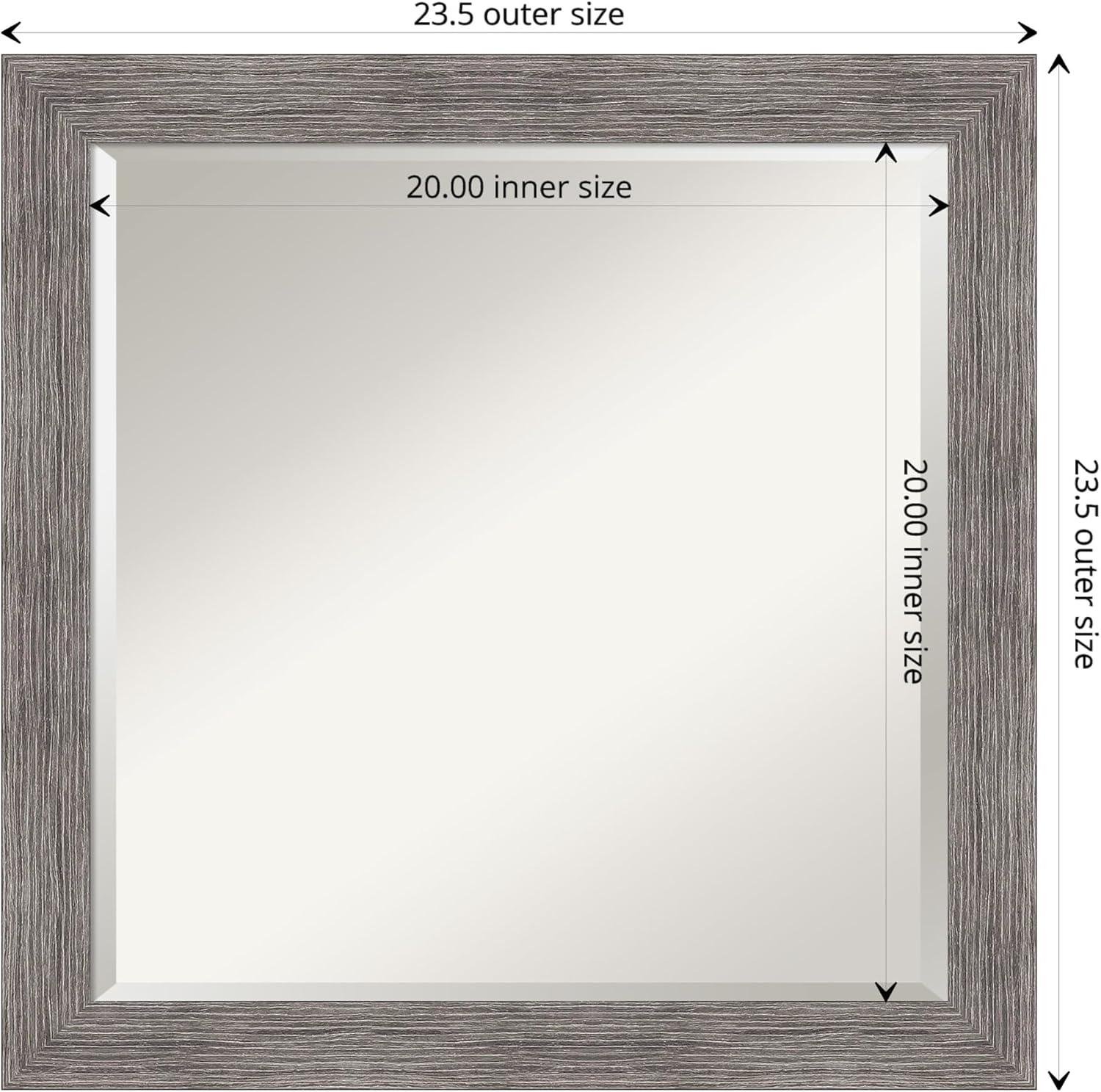 Pinstripe Narrow Framed Bathroom Vanity Wall Mirror Gray - Amanti Art