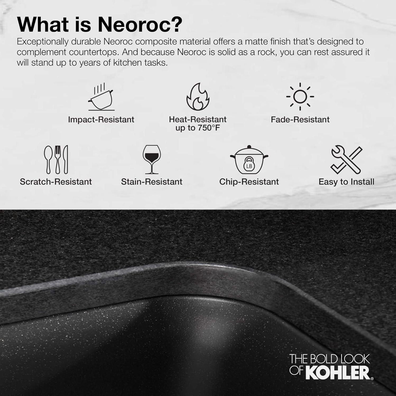 Cairn® Neoroc 27-1/2" x 18-5/16" x 9-1/2" Undermount Kitchen Sink