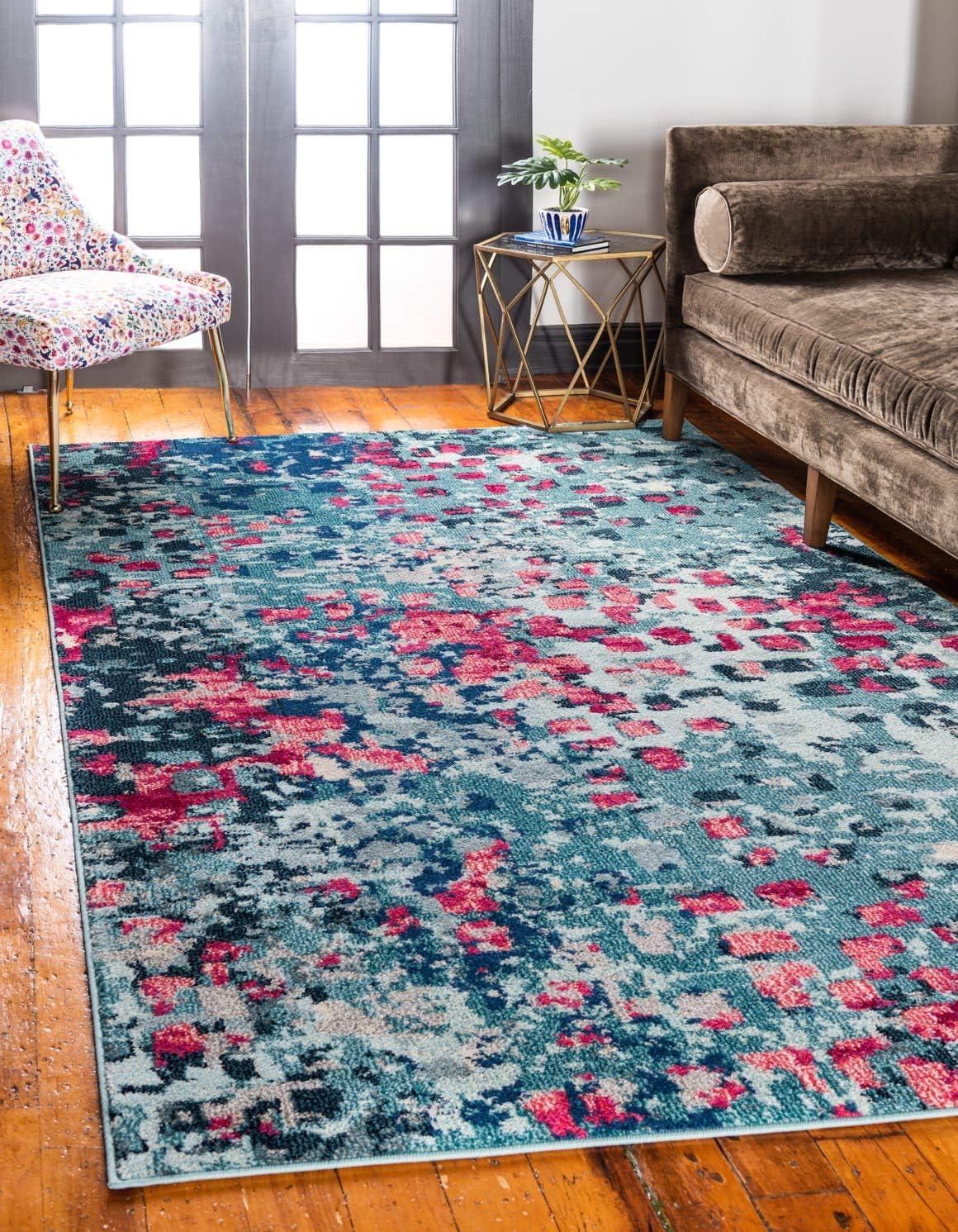 Unique Loom 5' 1 x 8' 0 Jardin Ivy Blue Area Rug