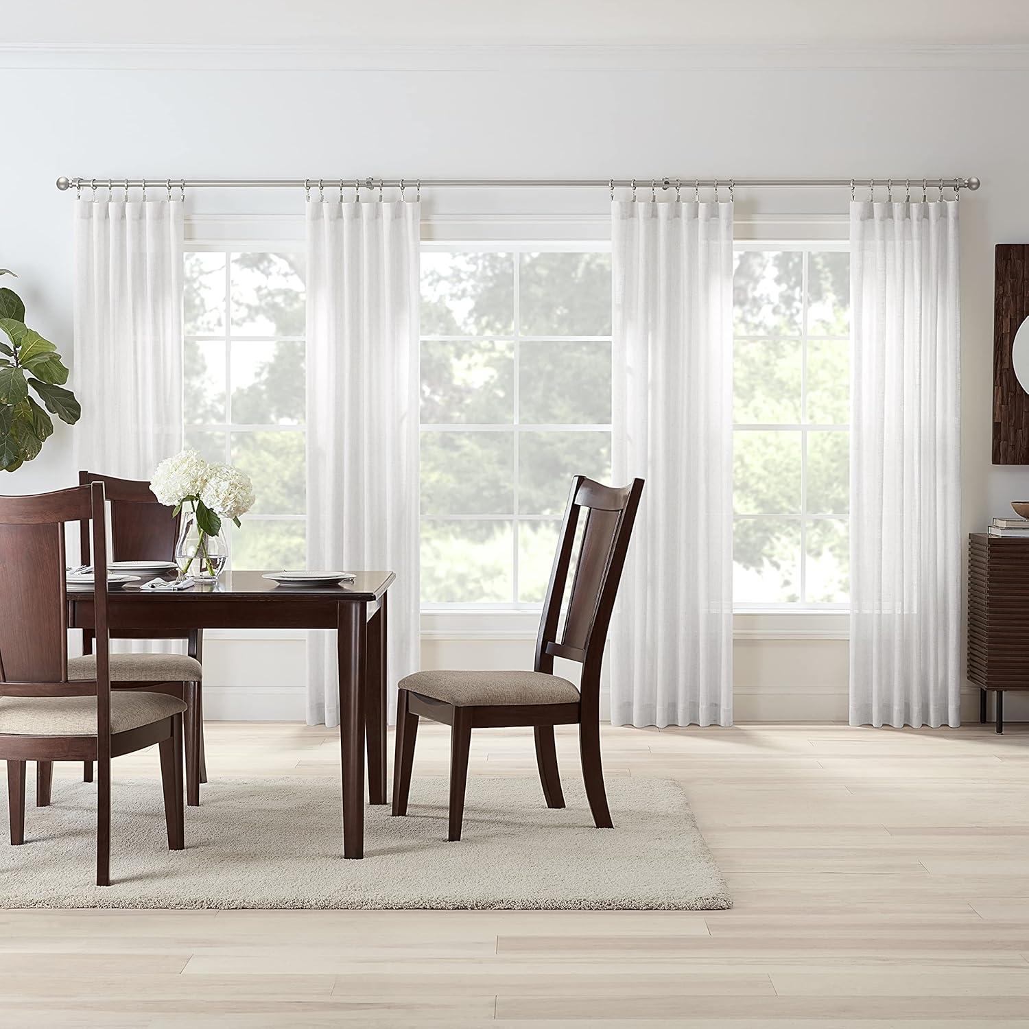 MODE Mode Premium Collection 1 Diameter Curtain Rod Set with Modern Ball Finials and Steel Wall Mounted Adjustable Rod