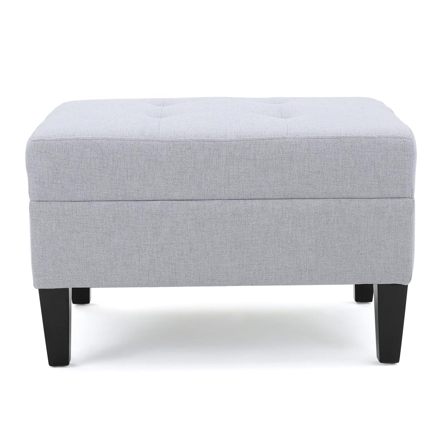 GDF Studio Bridger Mid-Century Ottoman, Light Grey
