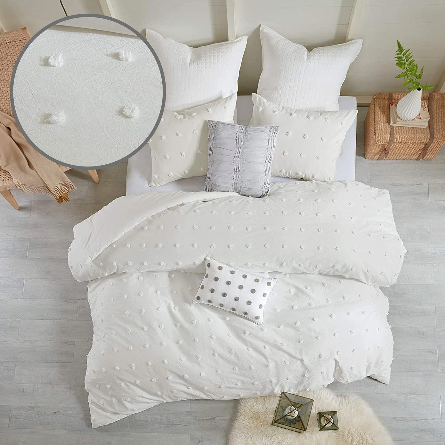 Intelligent Design Brooklyn Cotton Jacquard Comforter Set with Euro Shams and Throw Pillows