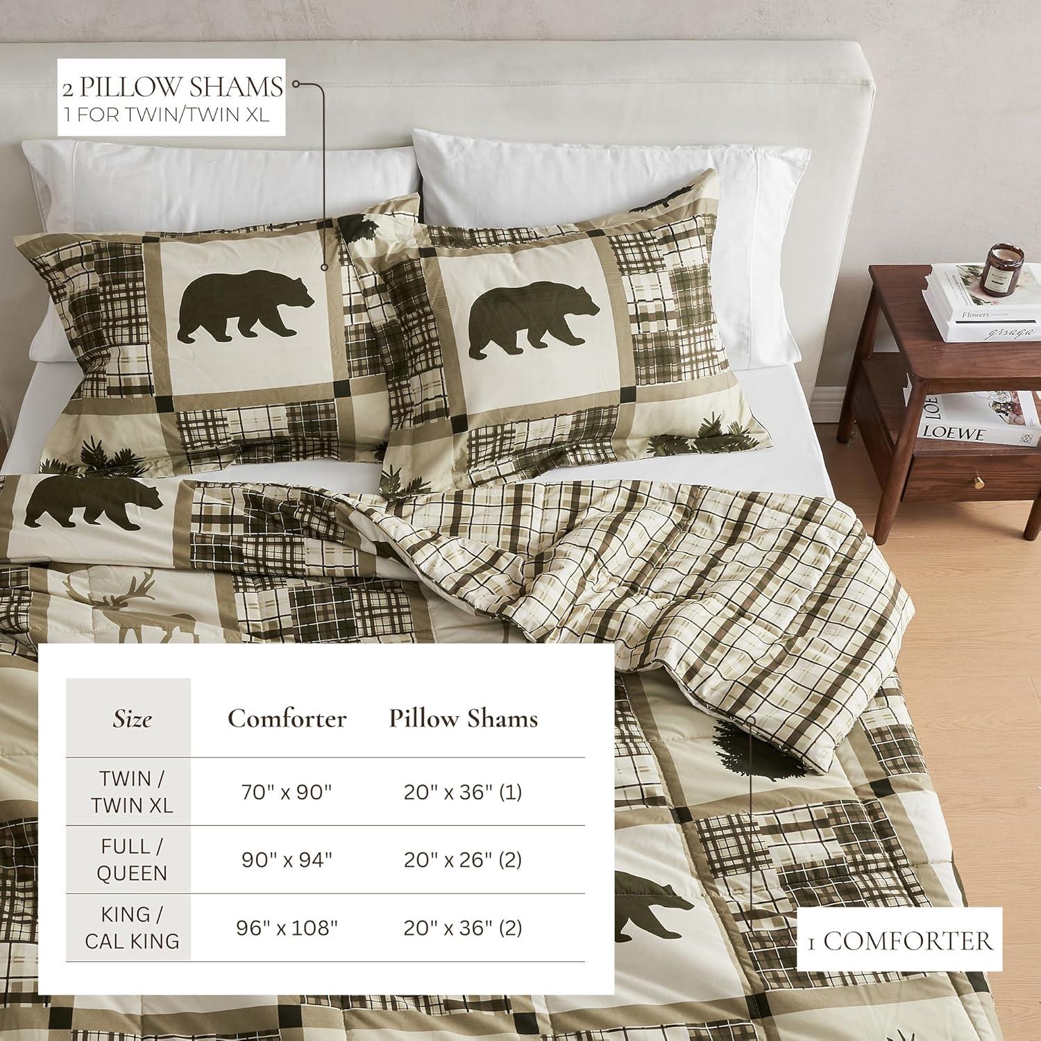 FreshFolds Reversible Microfiber Comforter Set with Shams