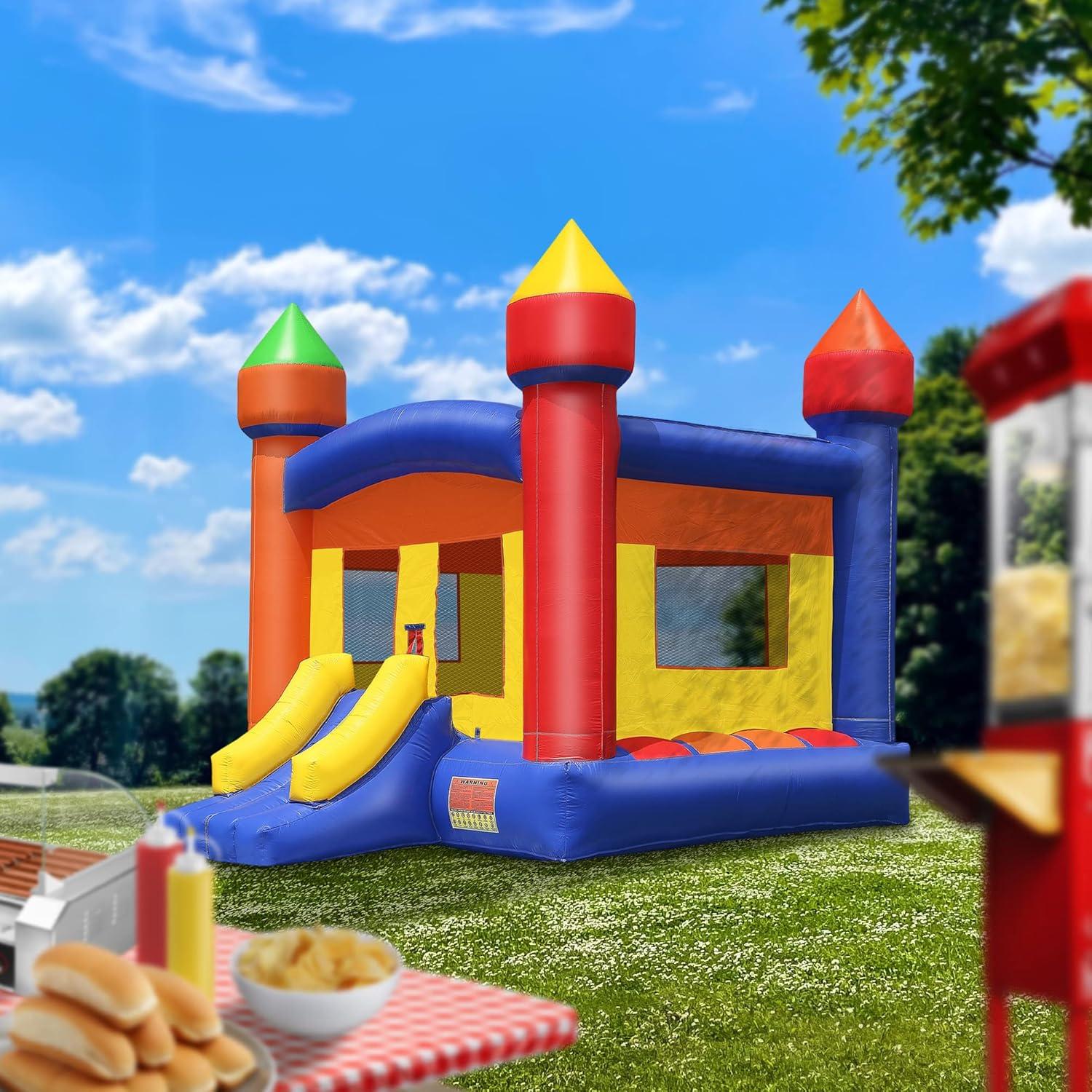 Commercial Grade Multicolor Castle Bounce House with Slide