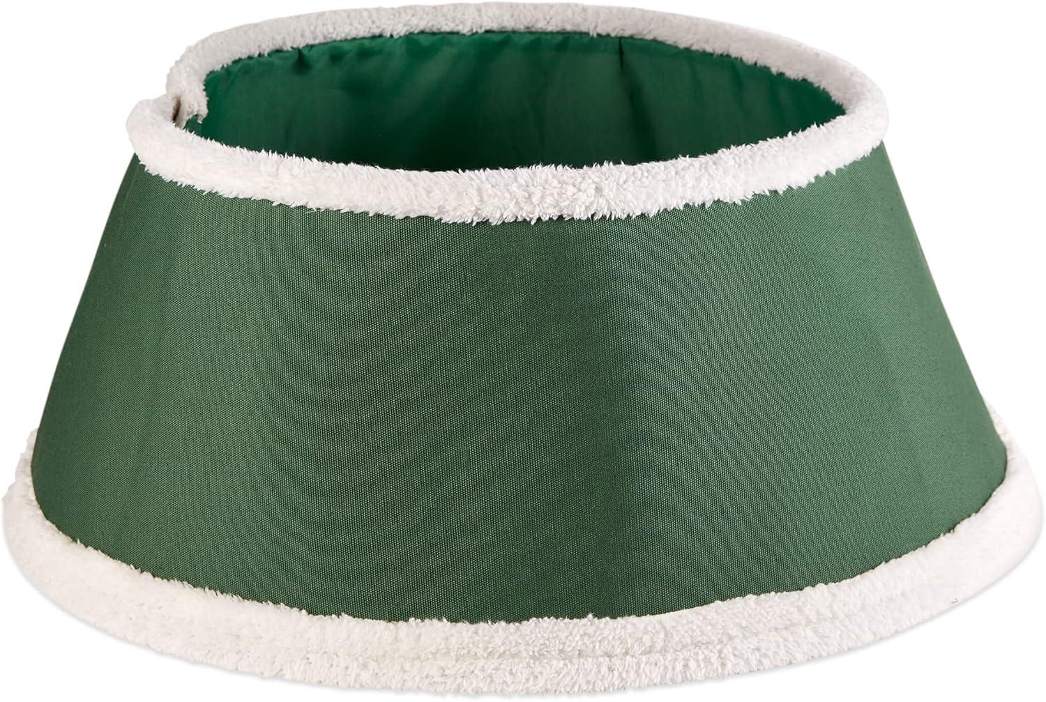 Green and White Polyester Christmas Tree Collar