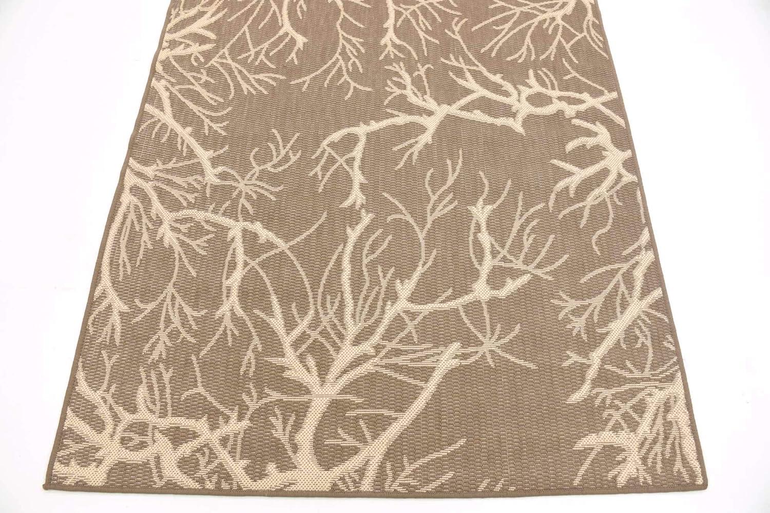 Unique Loom Outdoor Botanical Branch Floral and Botanical Woven Area Rug