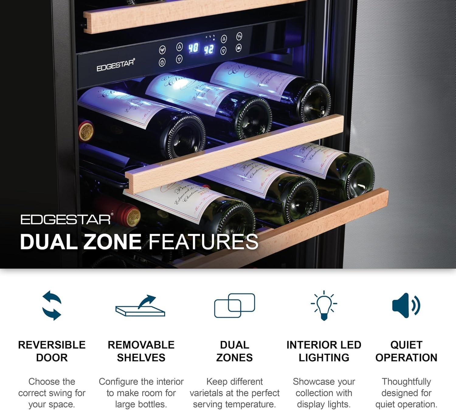 141 Bottle Dual Zone Built-in Wine Refrigerator