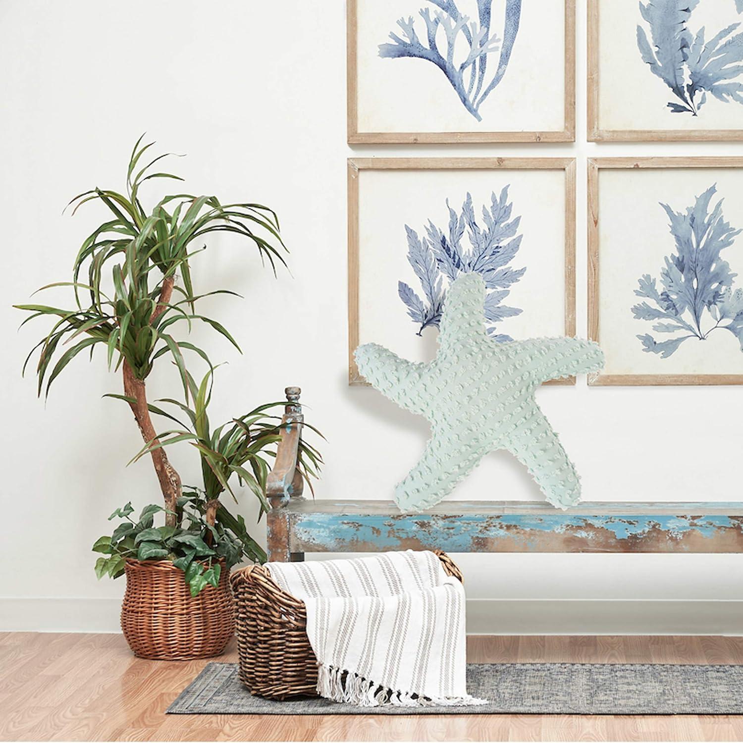 C&F Home 25" Green Starfish Shaped Coastal Accent Throw Pillow Decor Decoration 25.0 in.