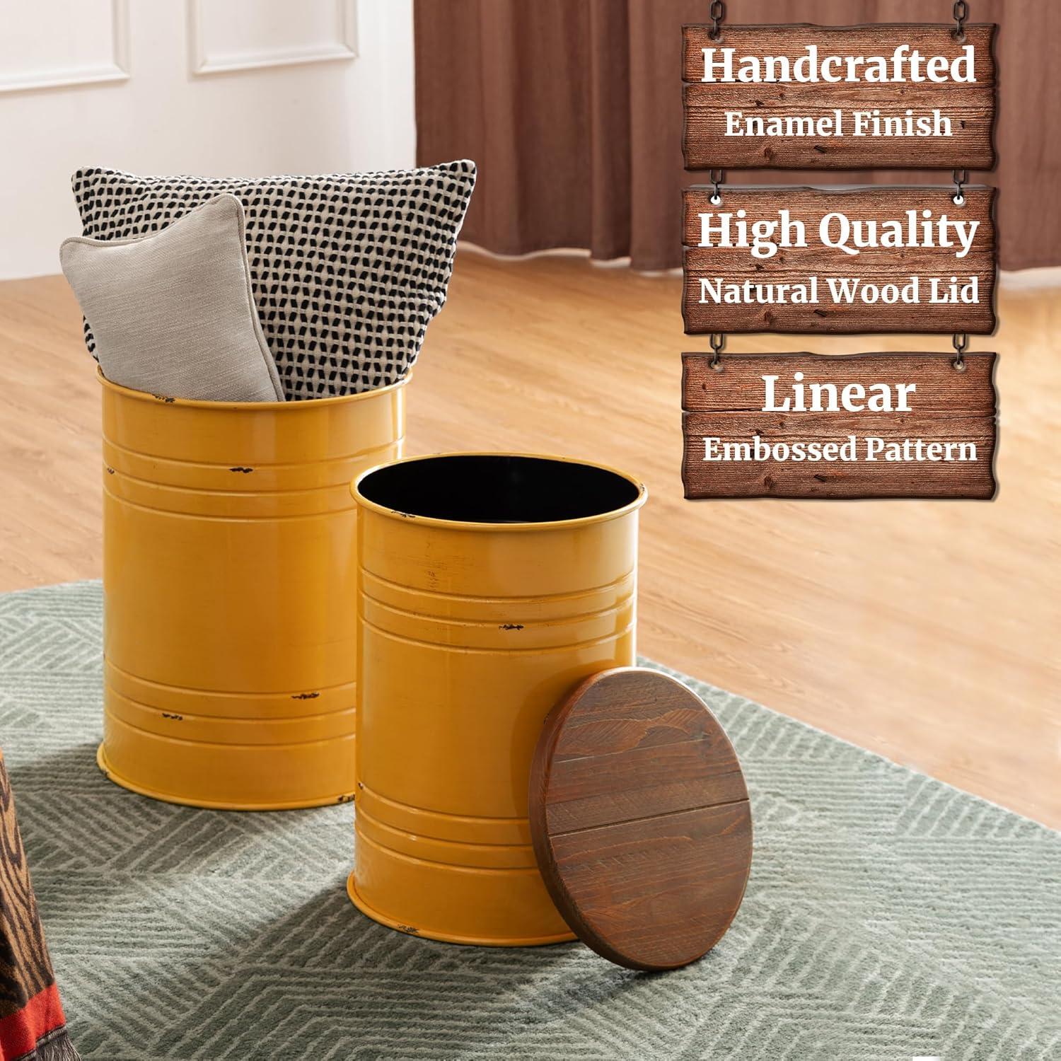 Hunter Green Galvanized Steel Multi-Use Storage Accent Table/Stool Set