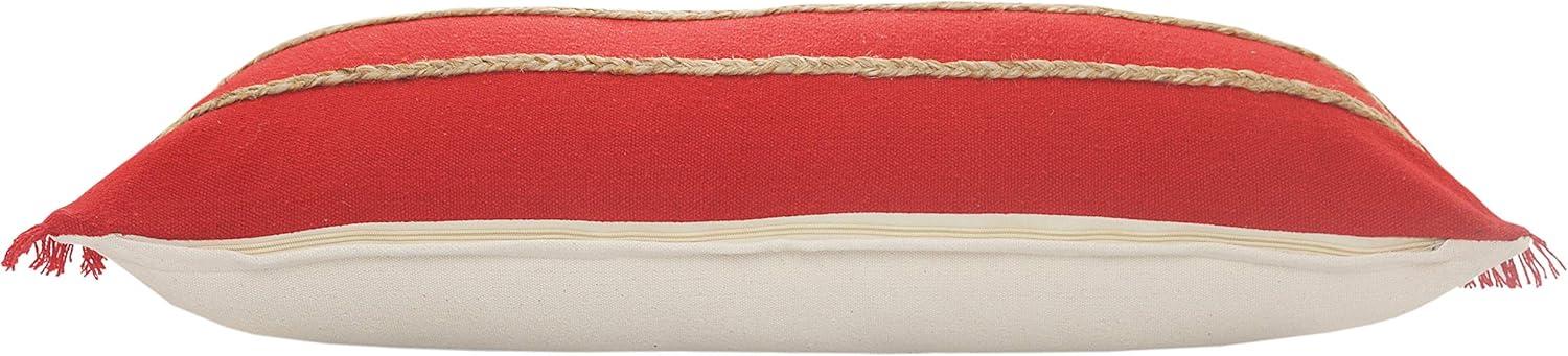 Ox Bay 14" x 36" Red/ Tan Stripe Cotton Blend Pillow Cover