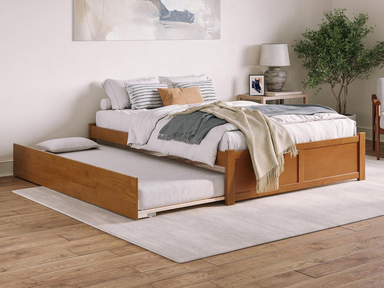 Solid Wood Platform Storage Bed