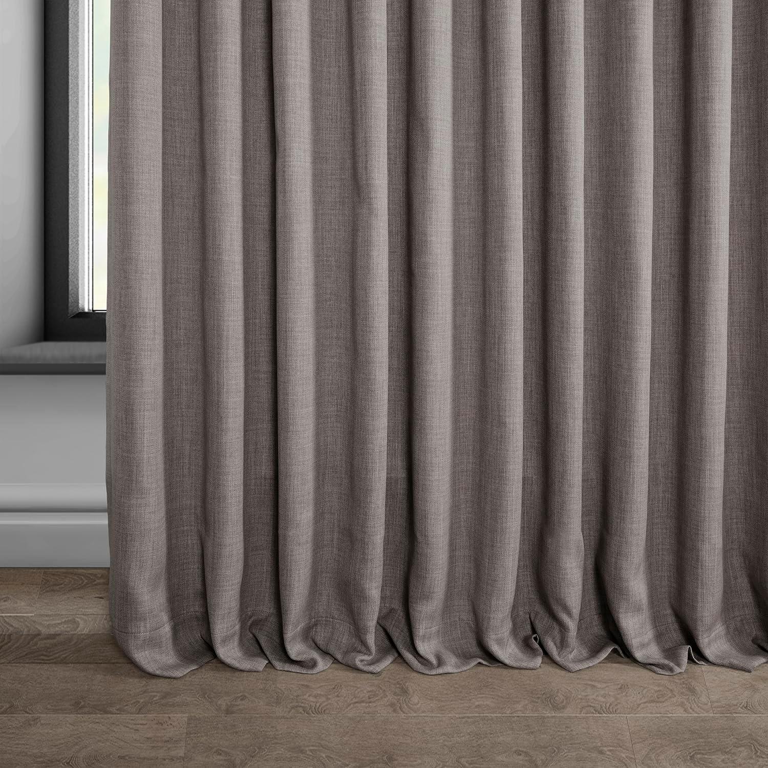 HPD Half Price Drapes Mink Extra Wide Faux Linen Room Darkening Curtains for Bedroom & Living Room Curtains (1 Panel), Door & Window Curtains 84 inch length, Rod Pocket Curtains & drapes, 50W X 108L