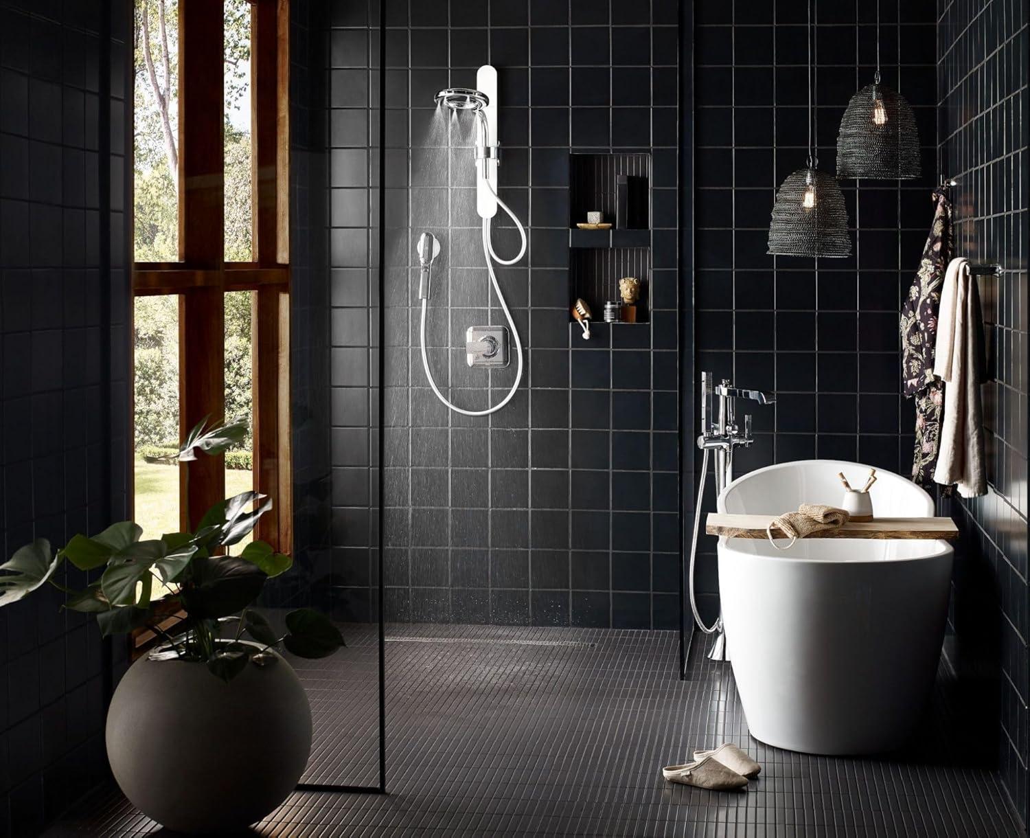 Flara Single Handle Floor Mount Freestanding Tub Filler with Handshower